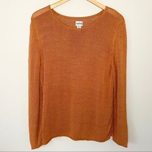 CHICO’S Seville Orange Linen Blend Sweater